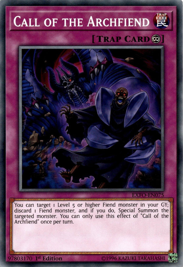 Yugioh Call of the Archfiend EXFO-EN075 Common 1st Edition NM