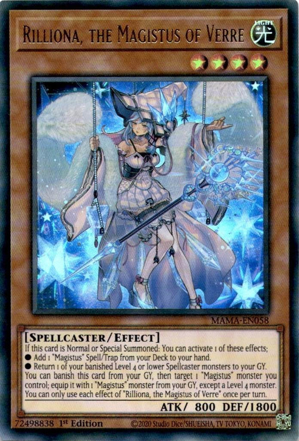 Yugioh Rilliona, the Magistus of Verre MAMA-EN058 Ultra Rare 1st Edition NM