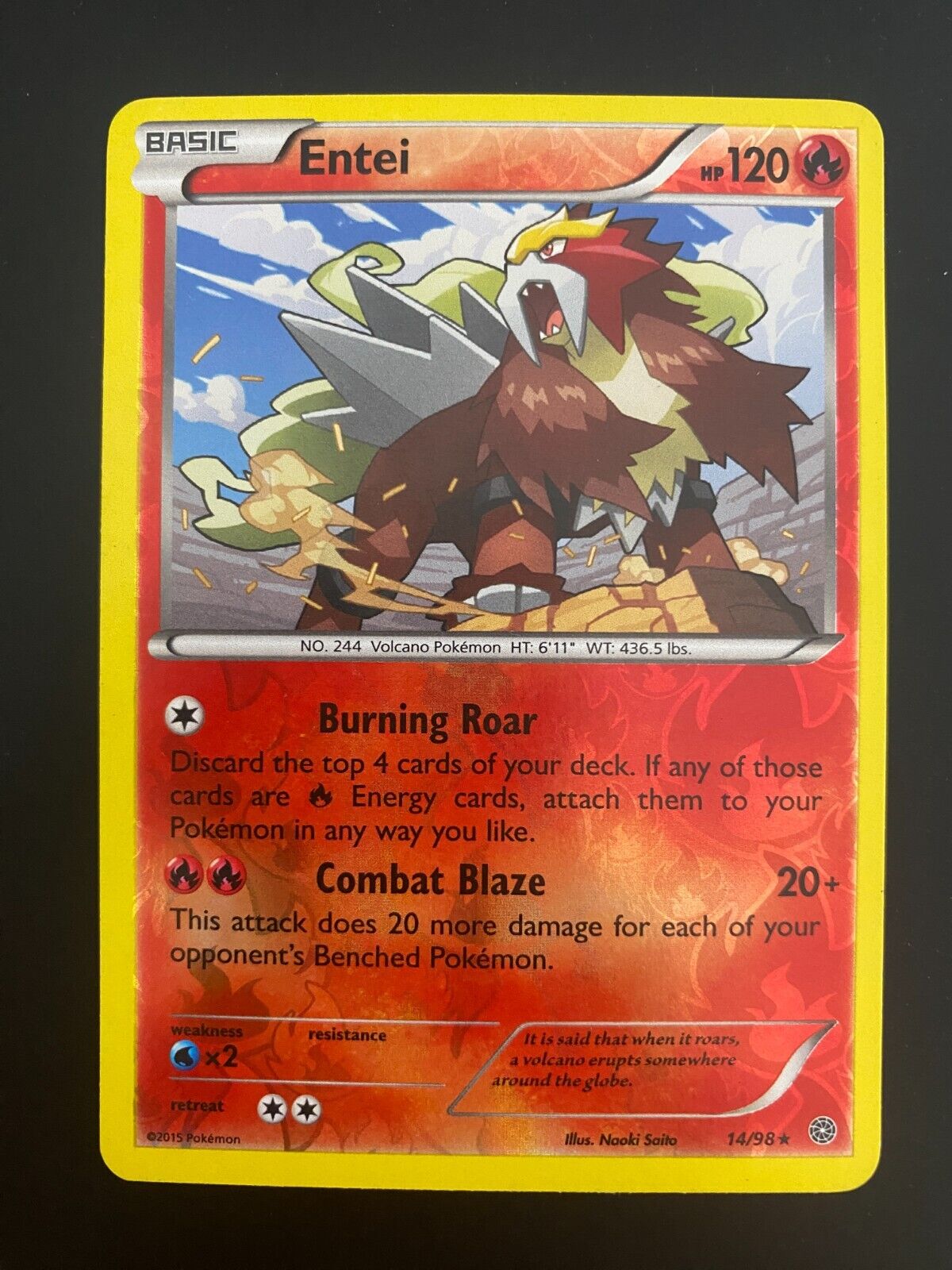 Pokemon Entei 14/98 Ancient Origins Reverse Holo LP