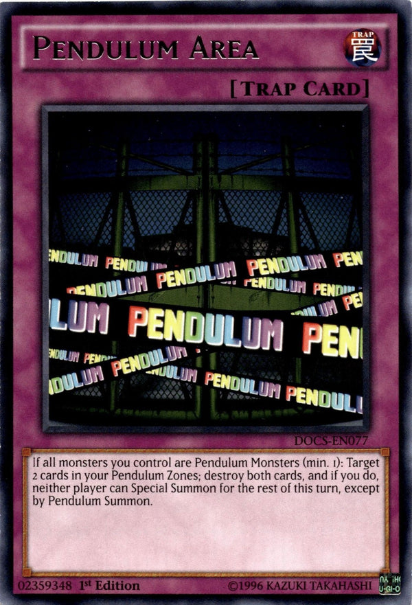 Yugioh Pendulum Area DOCS-EN077 Rare 1st Edition LP