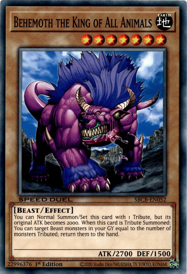 Yugioh Behemoth the King of All Animals SBCB-EN052 Spd Duel Common 1st Ed VLP/NM
