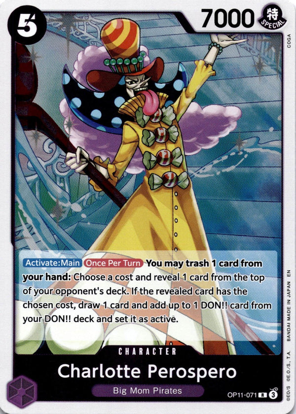 One Piece Charlotte Perospero OP11-071 A Fist of Divine Speed R NM