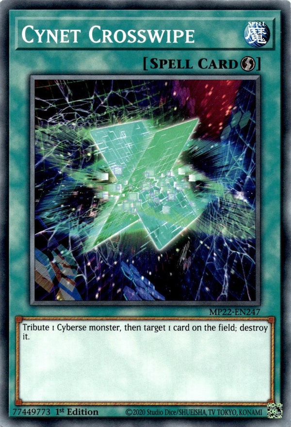 Yugioh Cynet Crosswipe MP22-EN247 Common 1st Edition NM