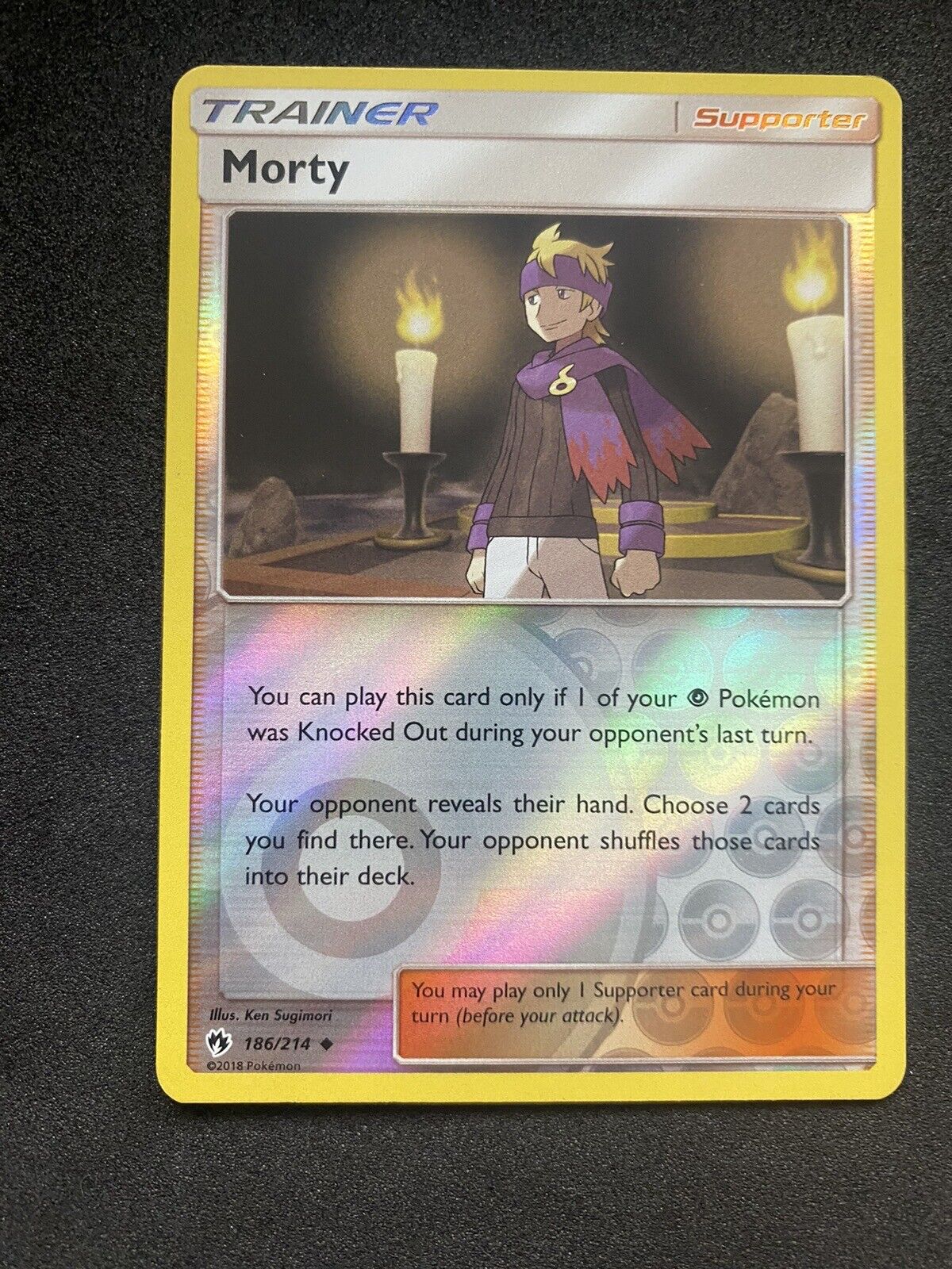 Pokemon Morty 186/214 Lost Thunder Reverse Holo NM