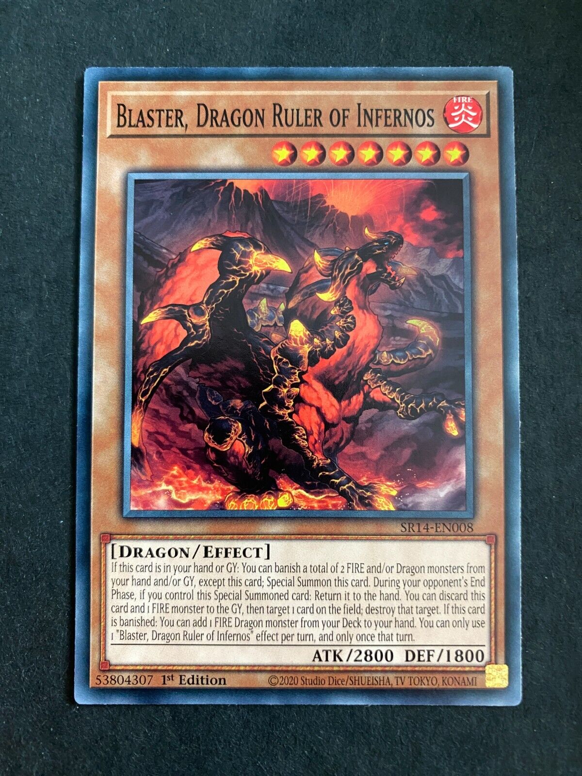 Yugioh Blaster, Dragon Ruler of Infernos SR14-EN008 Common 1st Edition NM