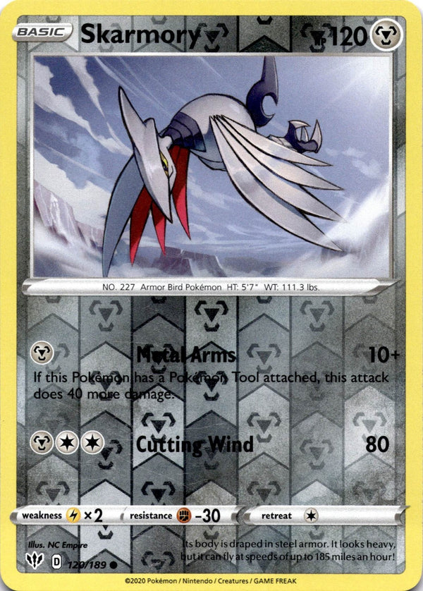Pokemon Skarmory 120/189 Darkness Ablaze Reverse Holo VLP/NM