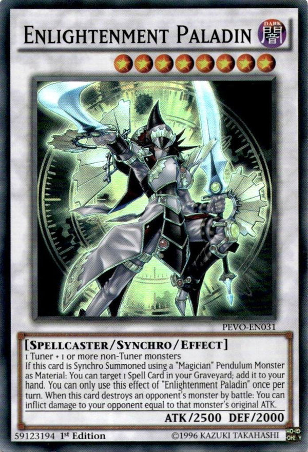 Yugioh Enlightenment Paladin PEVO-EN031 Super Rare 1st Edition VLP/NM