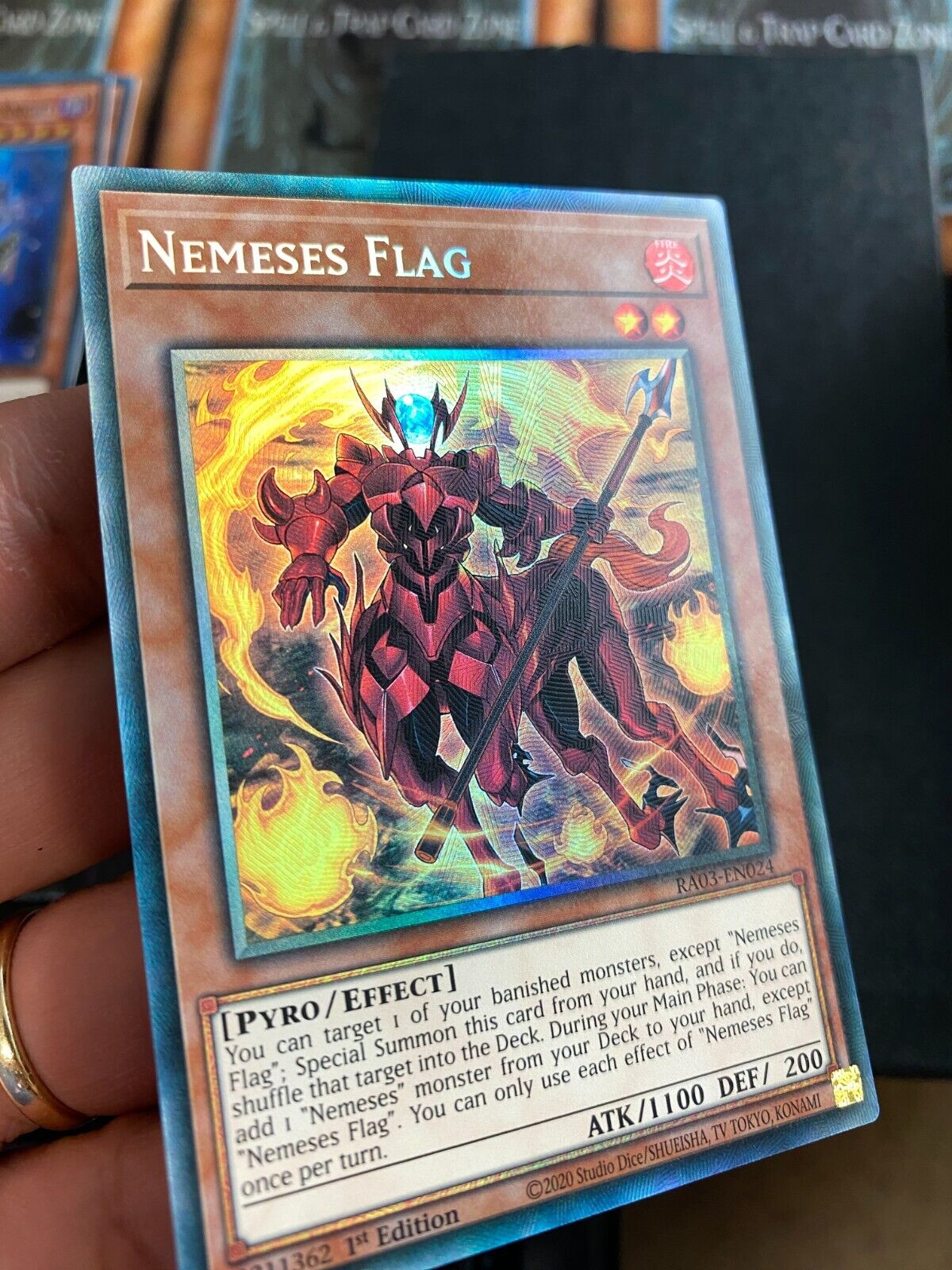 Yugioh Nemeses Flag RA03-EN024 Prismatic Collector’s Rare 1st Edition NM