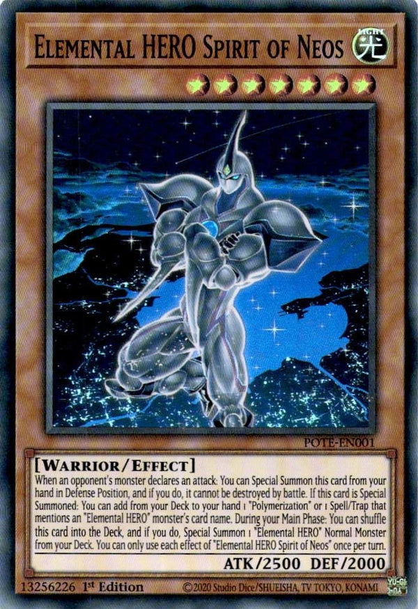 Yugioh Elemental HERO Spirit of Neos POTE-EN001 Super Rare 1st Edition VLP/NM