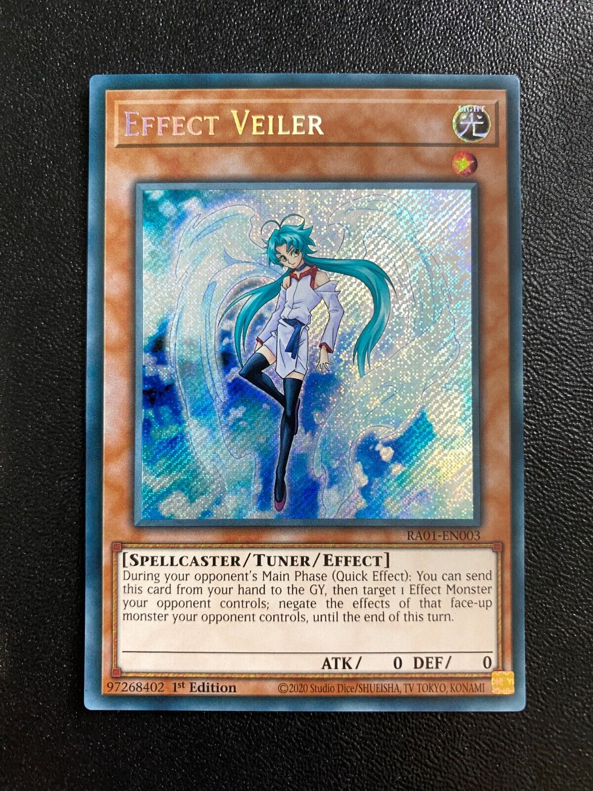 Yugioh Effect Veiler RA01-EN003 Secret Rare 1st Edition NM