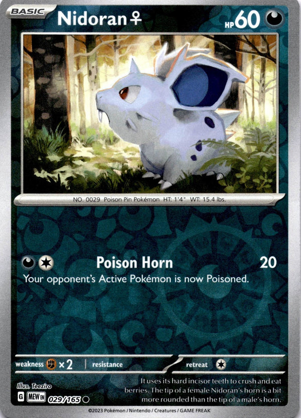 Pokemon Nidoran 029/165 Pokemon 151 Reverse Holo NM