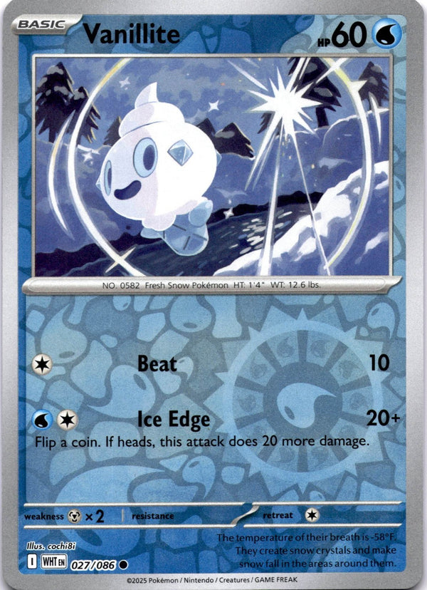 Pokemon Vanillite 027/086 White Flare Reverse Holo NM