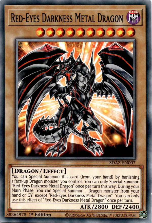 Yugioh Red-Eyes Darkness Metal Dragon SDAZ-EN007 Common 1st Edition NM