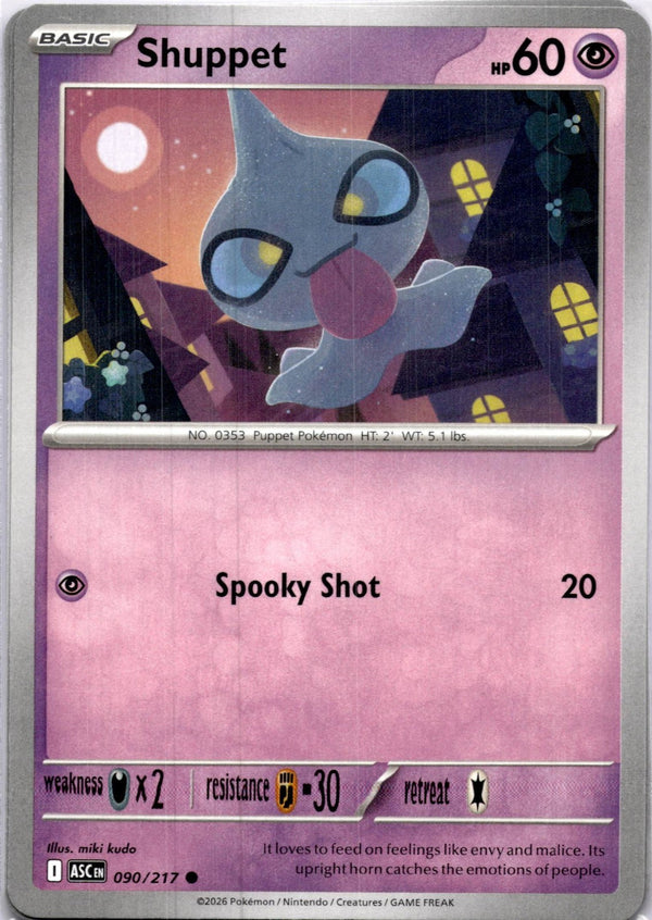 Pokemon Shuppet 090/217 Ascended Heroes Non Holo NM