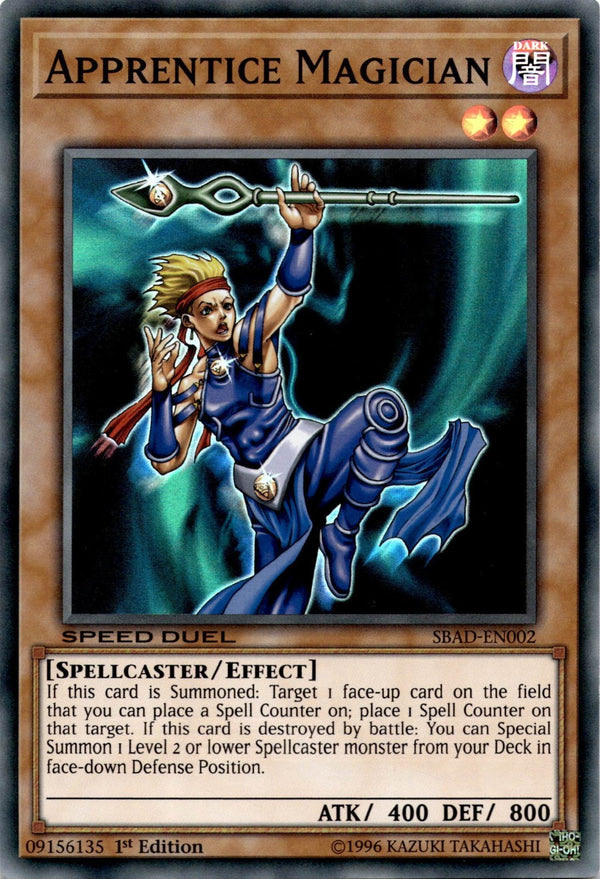 Yugioh Apprentice Magician SBAD-EN002 Super Rare Speed Duel 1st Edition NM