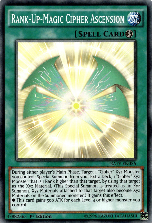 Yugioh Rank-Up-Magic Cipher Ascension RATE-EN056 Common 1st Edition NM