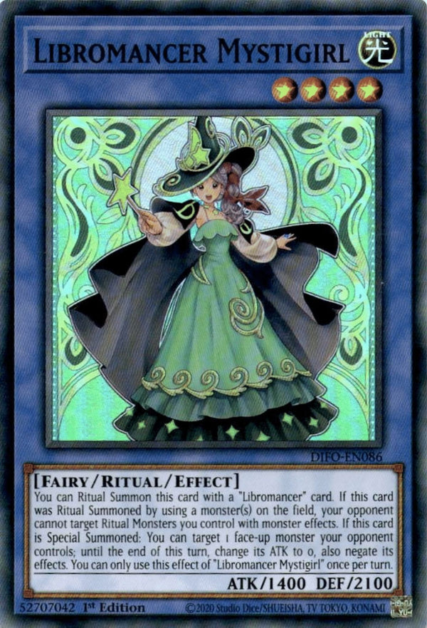 Yugioh Libromancer Mystigirl DIFO-EN086 Super Rare 1st Edition NM