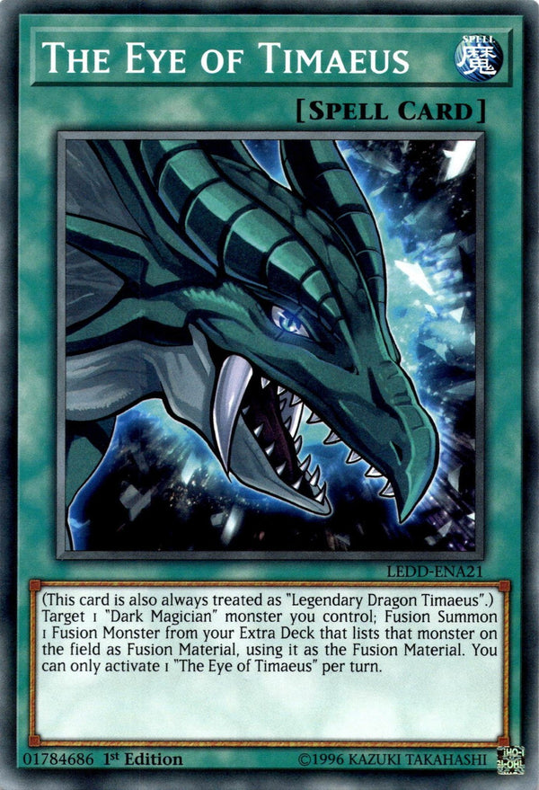 Yugioh The Eye of Timaeus LEDD-ENA21 Common 1st Edition VLP/NM