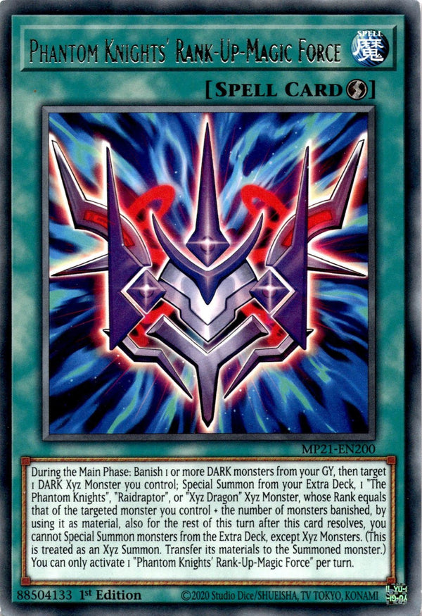 Yugioh Phantom Knights' Rank-Up-Magic Force MP21-EN200 Rare 1st Edition NM