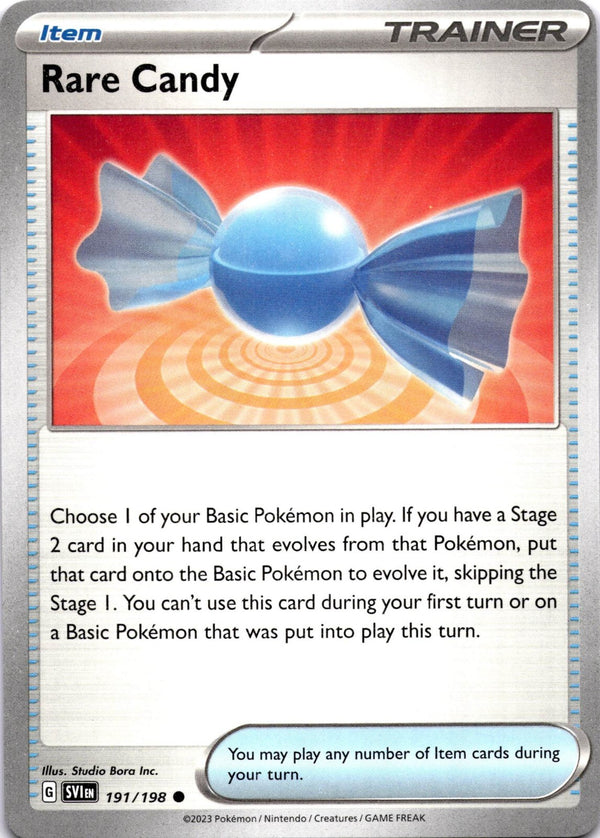 Pokemon Rare Candy 191/198 Scarlet Violet Base Non Holo NM