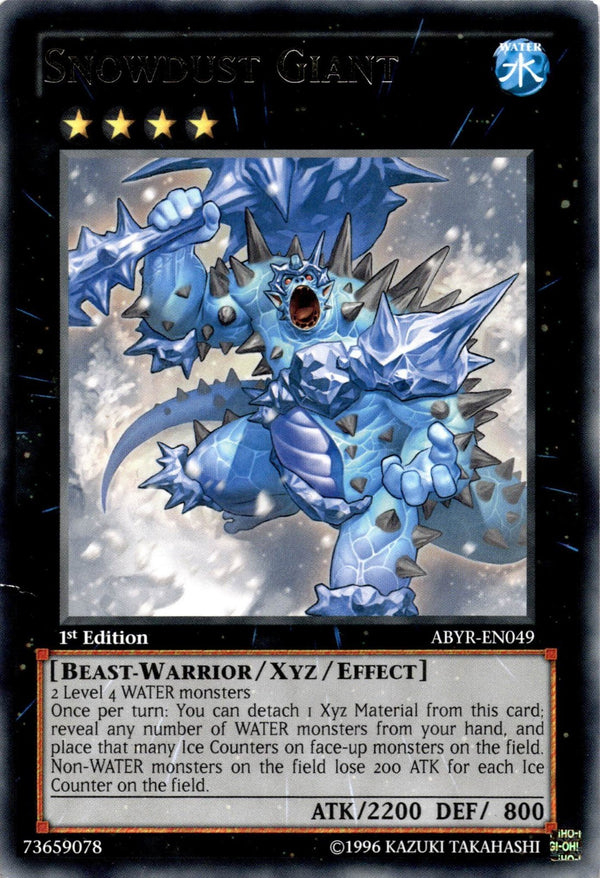 Yugioh Snowdust Giant ABYR-EN049 Rare 1st Edition MP
