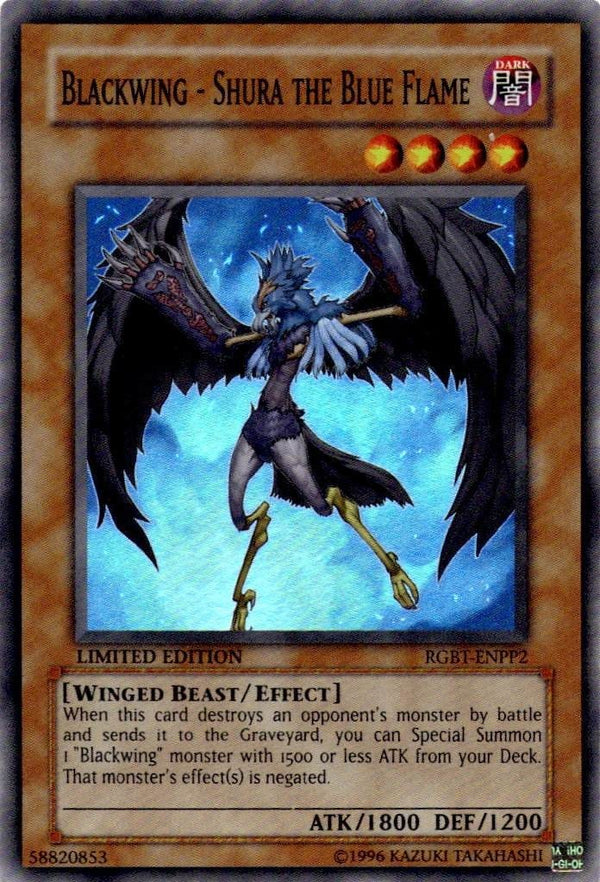 Yugioh Blackwing - Shura the Blue Flame RGBT-ENPP2 Super Rare Limited Edition NM