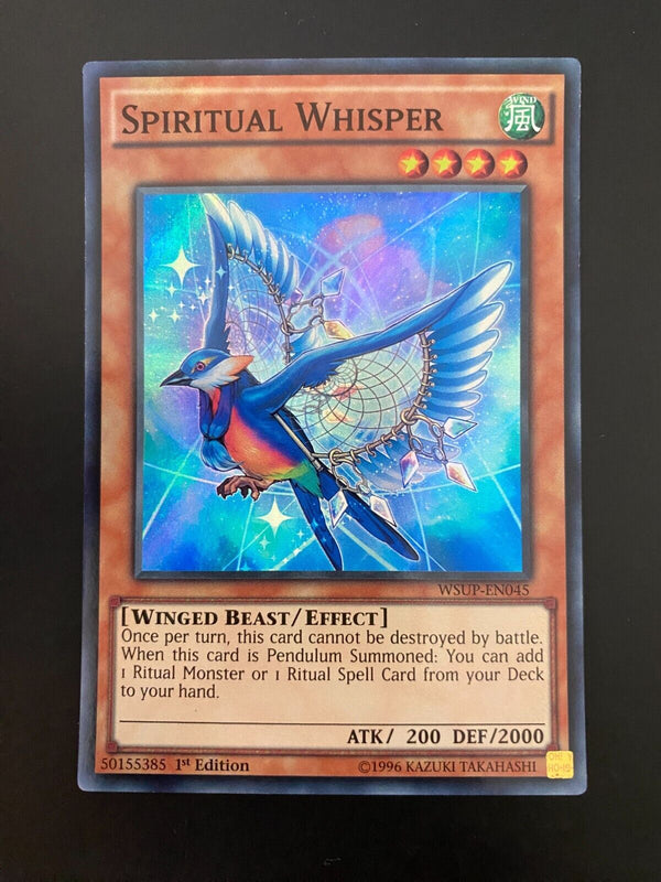 Yugioh Spiritual Whisper WSUP-EN045 Super Rare 1st Edition LP (N)