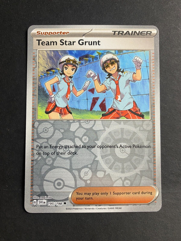 Pokemon Team Star Grunt 195/198 Scarlet Violet Base Reverse Holo NM