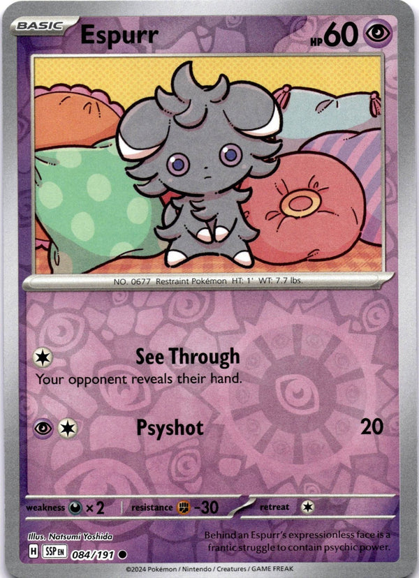 Pokemon Espurr 084/191 Surging Sparks Reverse Holo NM