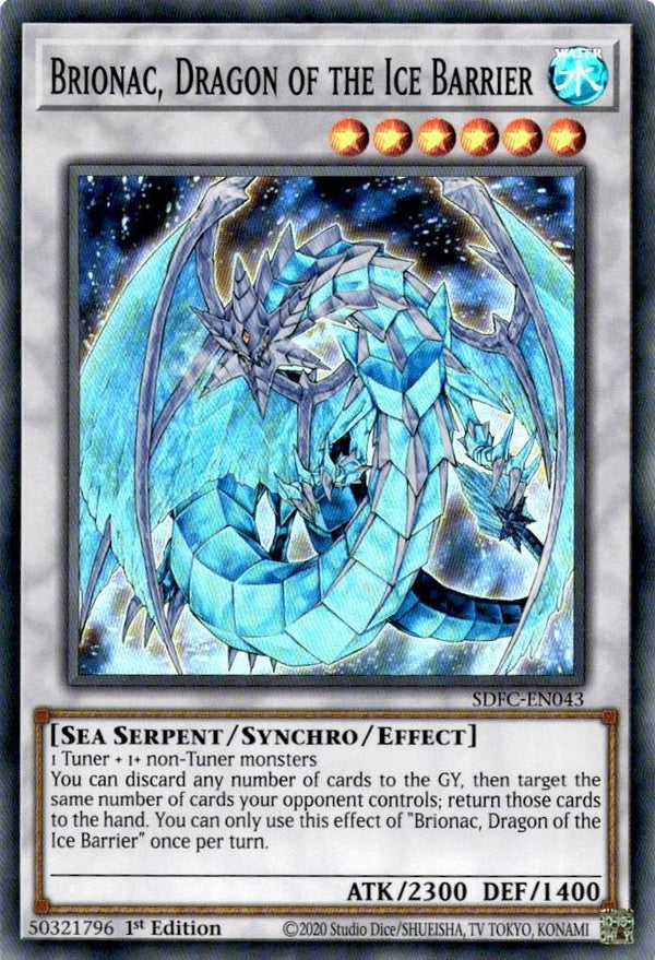 Yugioh Brionac, Dragon of the Ice Barrier SDFC-EN043 Super Rare 1st Edition NM