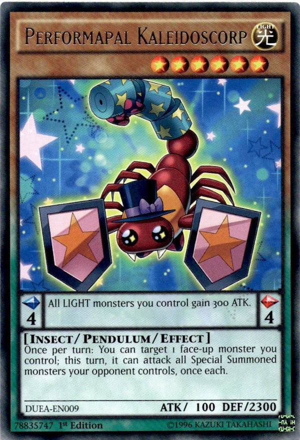 Yugioh Performapal Kaleidoscorp DUEA-EN009 Rare 1st Edition NM