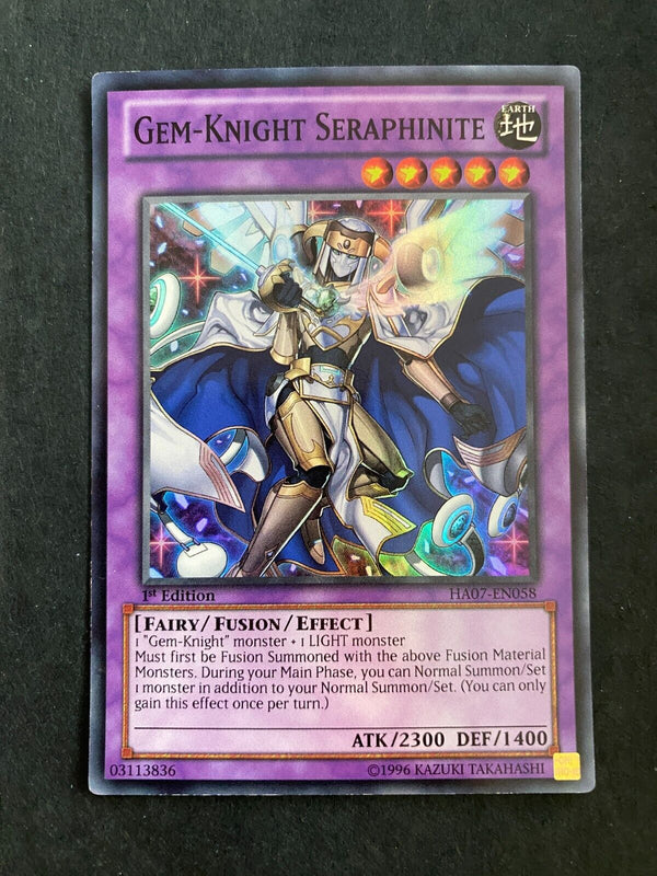 Yugioh Gem-Knight Seraphinite HA07-EN058 Super Rare 1st Edition MP