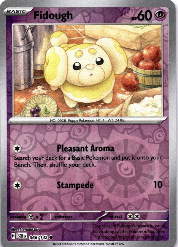 Pokemon Fidough 066/142 Stellar Crown Reverse Holo NM