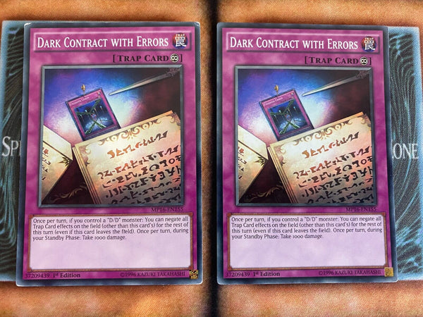 Yugioh Dark Contract with Errors MP16-EN155 (2 Cards) Common 1st Edition MP/LP