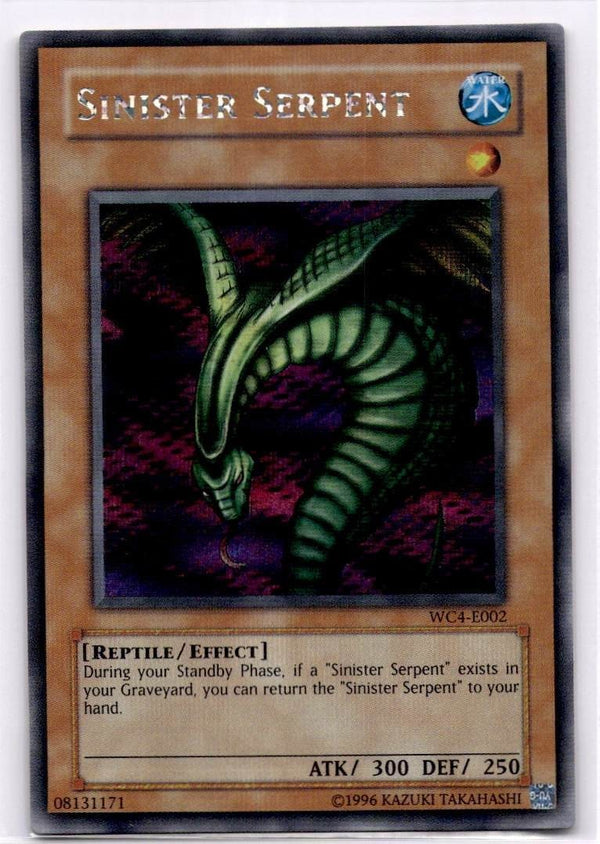 Yugioh Sinister Serpent WC4-E002 Secret Rare Unlimited Edition NM