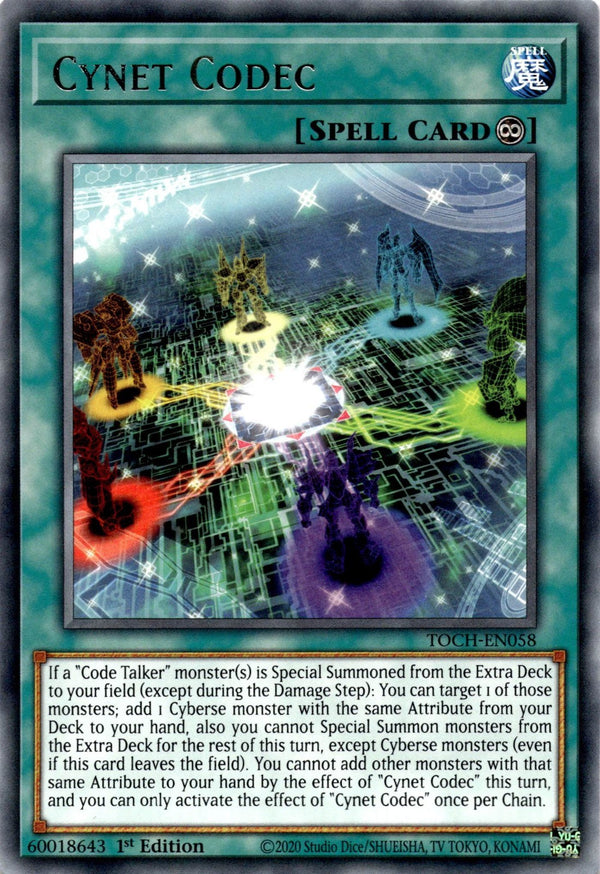 Yugioh Cynet Codec TOCH-EN058 Rare 1st Edition VLP/NM