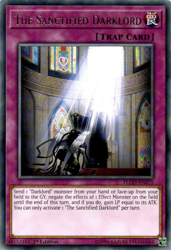 Yugioh The Sanctified Darklord FLOD-EN075 Rare 1st Edition VLP/NM