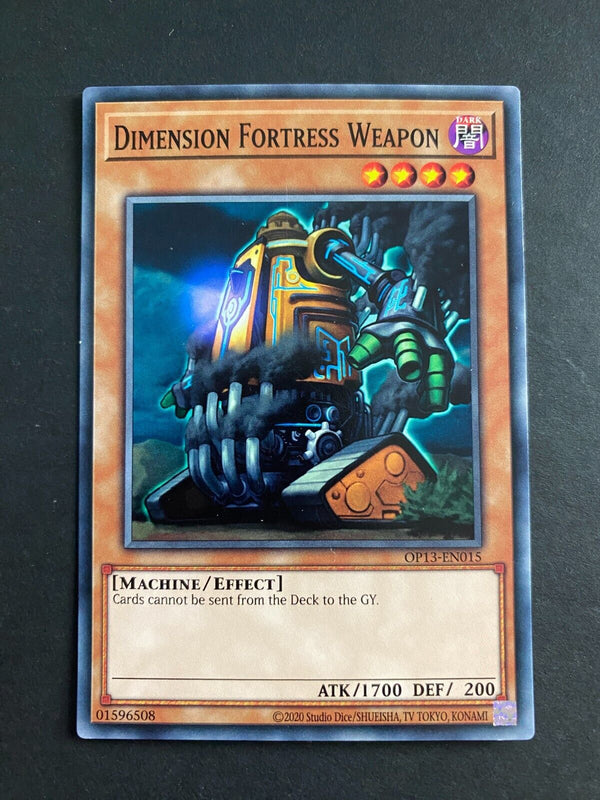 Yugioh Dimension Fortress Weapon OP13-EN015 Common Unlimited Edition LP