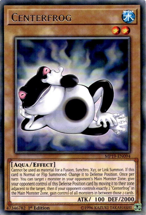 Yugioh Centerfrog MP19-EN094 Rare 1st Edition LP