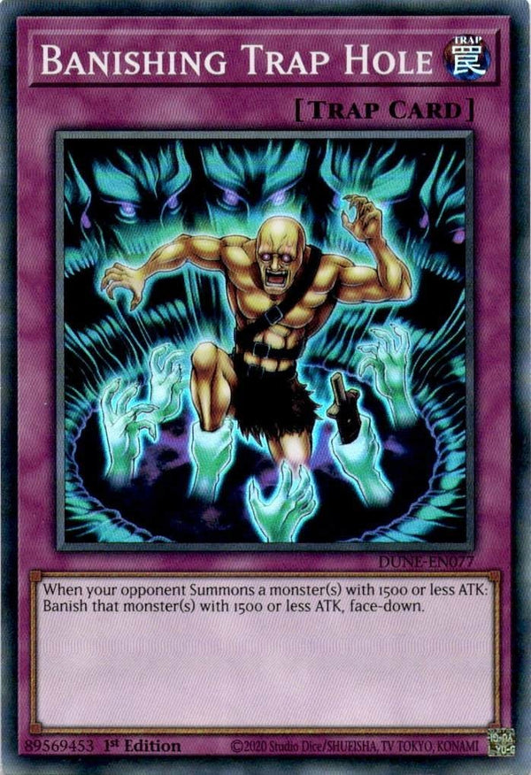 Yugioh Banishing Trap Hole DUNE-EN077 Super Rare 1st Edition NM