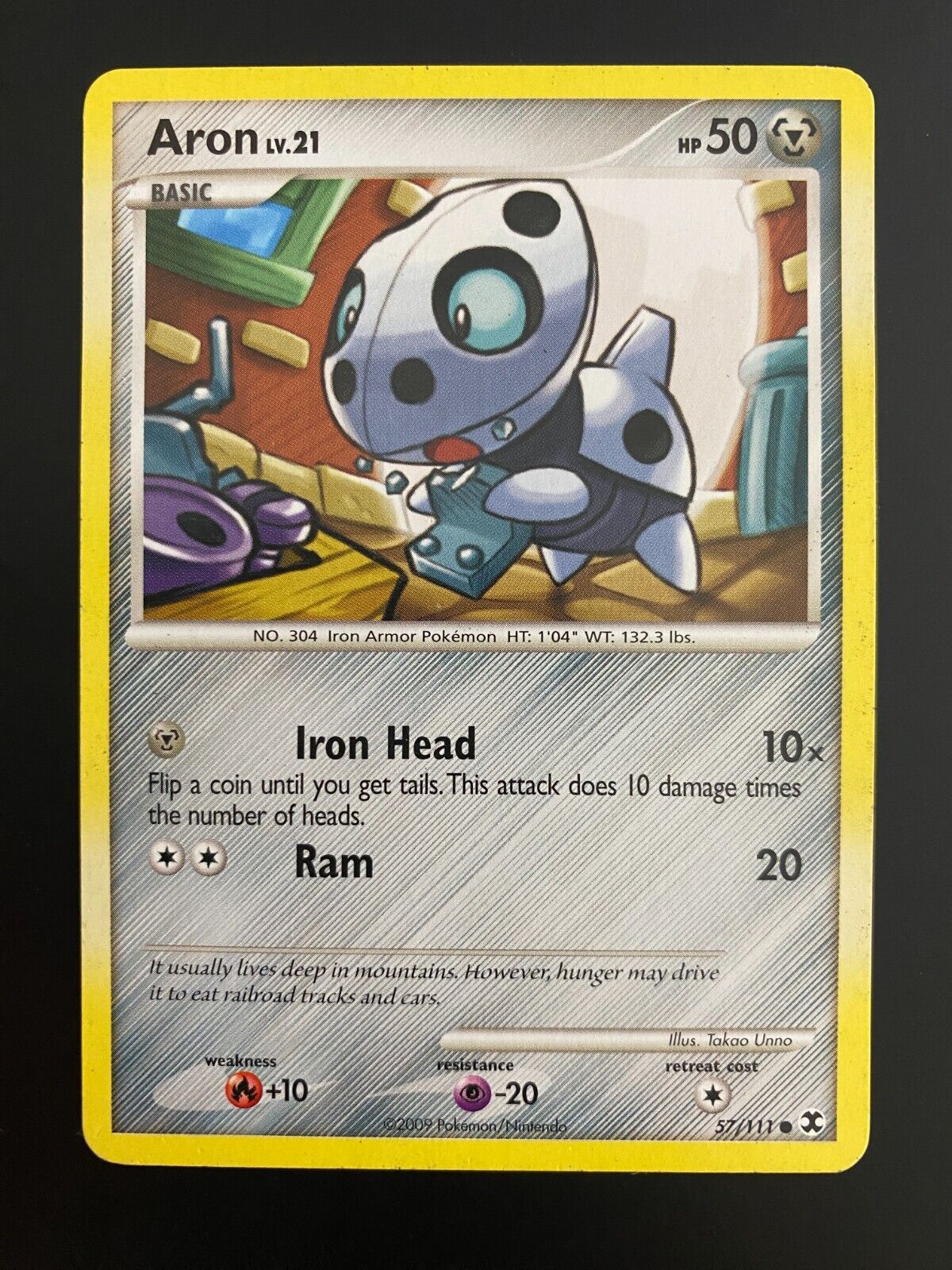 Pokemon Aron 57/111 Rising Rivals Non Holo MP