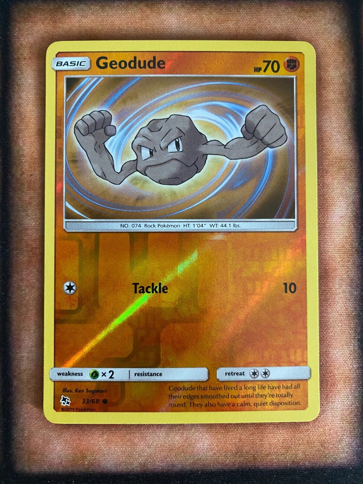 Pokemon Geodude 33/68 Hidden Fates Reverse Holo NM/MINT