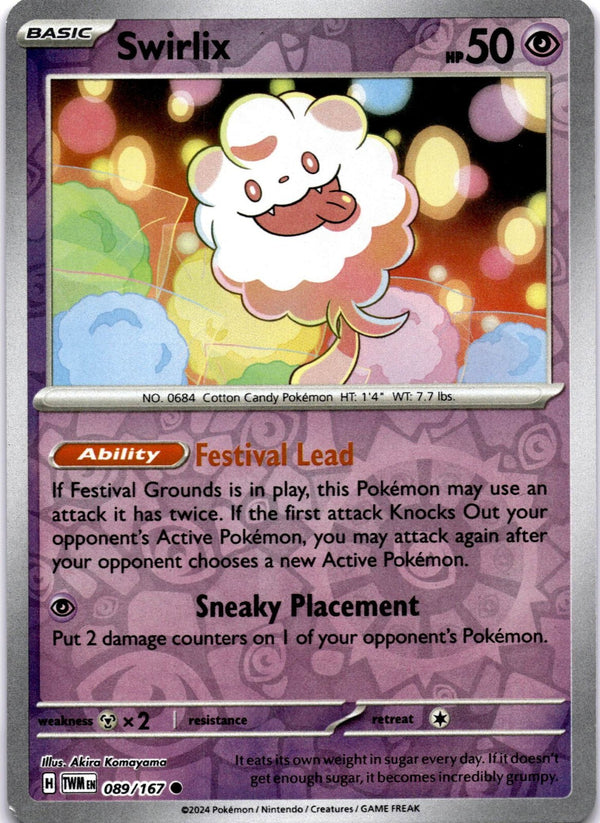 Pokemon Swirlix 089/167 Twilight Masquerade Reverse Holo NM