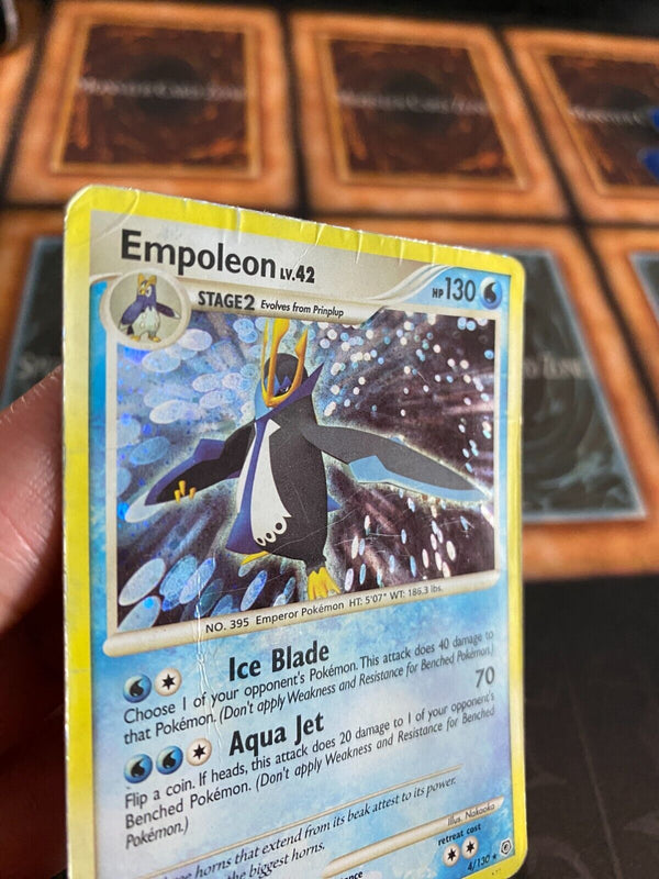 Pokemon Empoleon 4/130 Diamond Pearl Base Holo DAMAGED