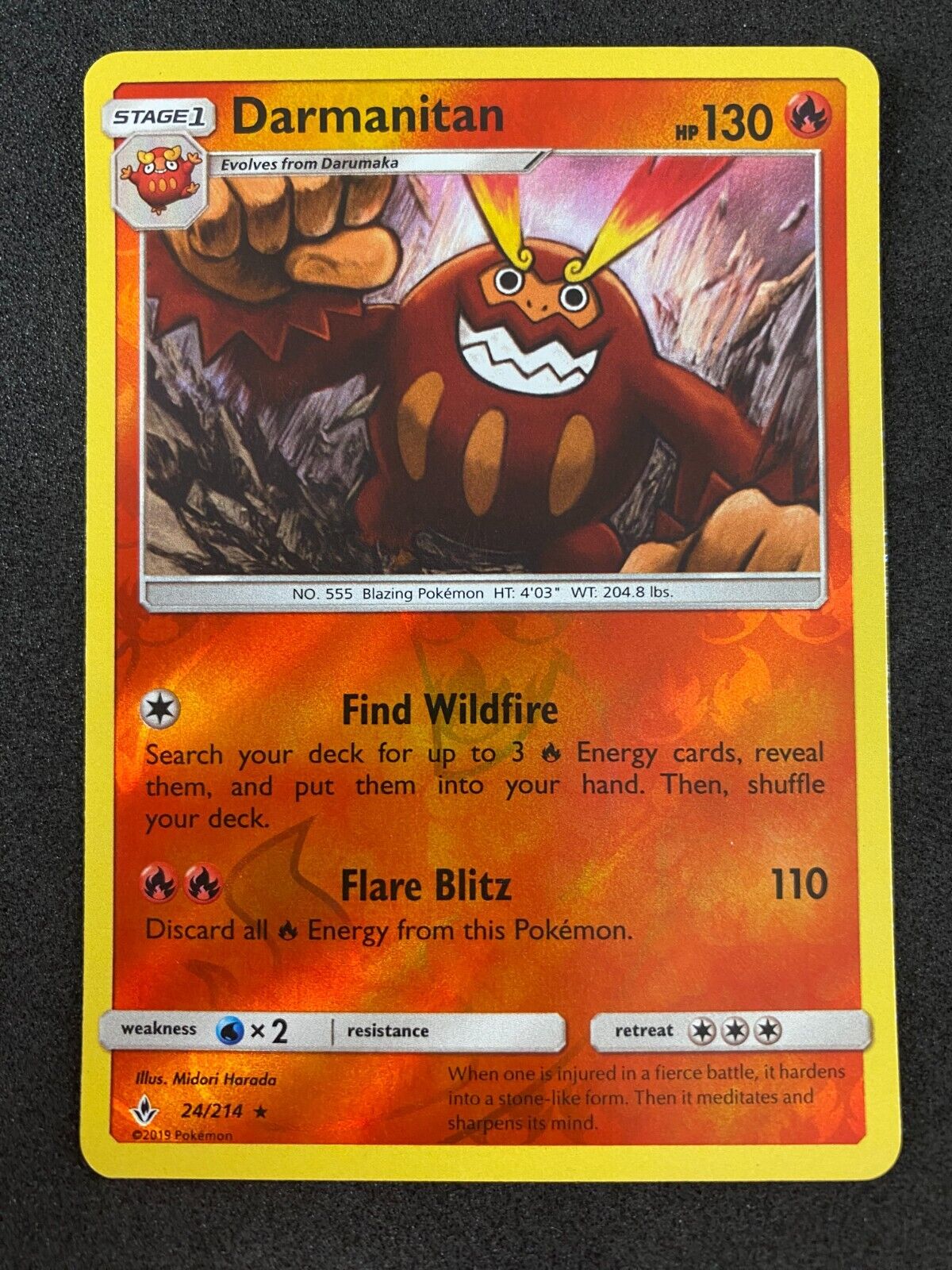 Pokemon Darmanitan 24/214 Unbroken Bonds Reverse Holo NM