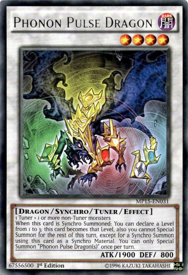 Yugioh Phonon Pulse Dragon MP15-EN031 Rare 1st Edition MP