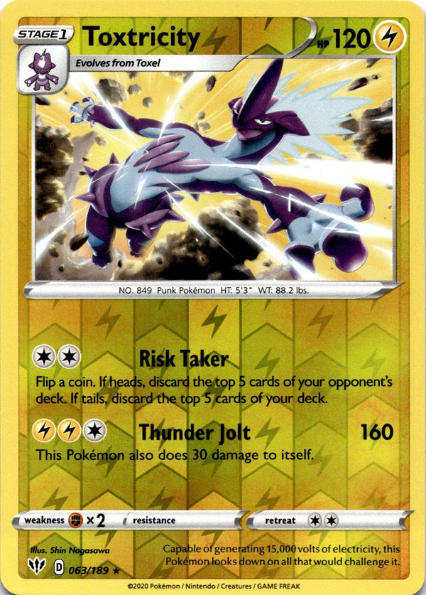 Pokemon Toxtricity 063/189 Darkness Ablaze Reverse Holo NM