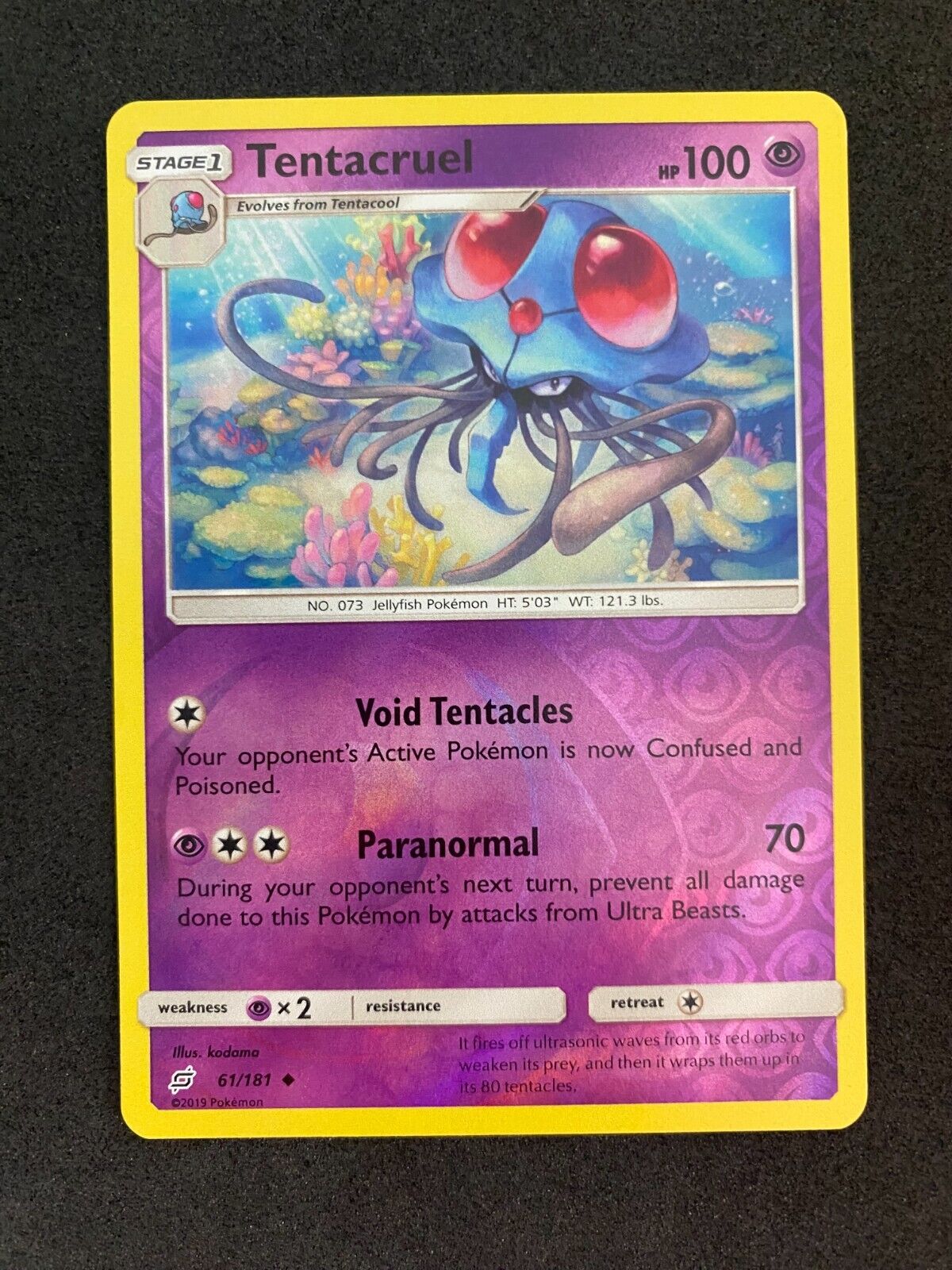 Pokemon Tentacruel 61/181 Team Up Reverse Holo NM