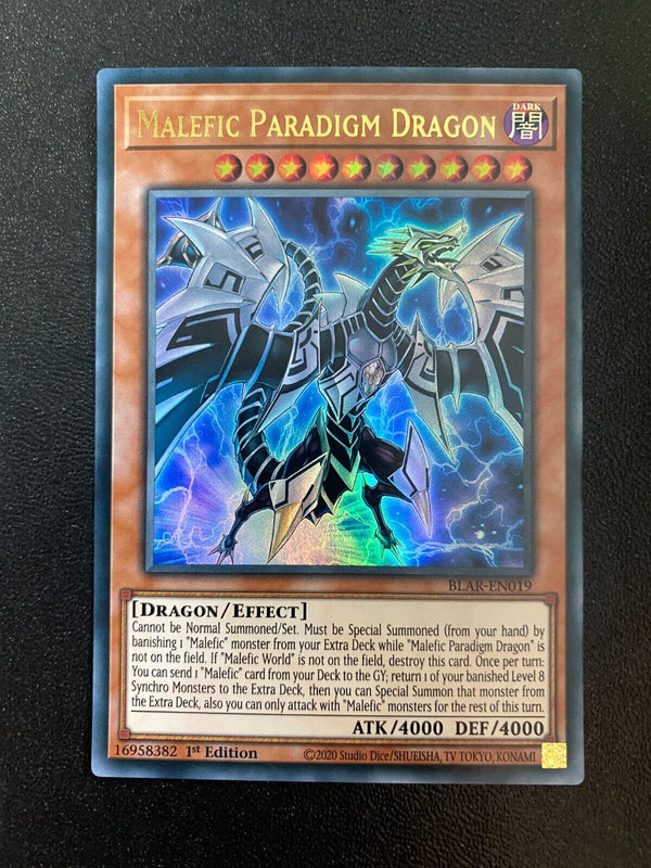 Yugioh Malefic Paradigm Dragon BLAR-EN019 Ultra Rare 1st Edition NM