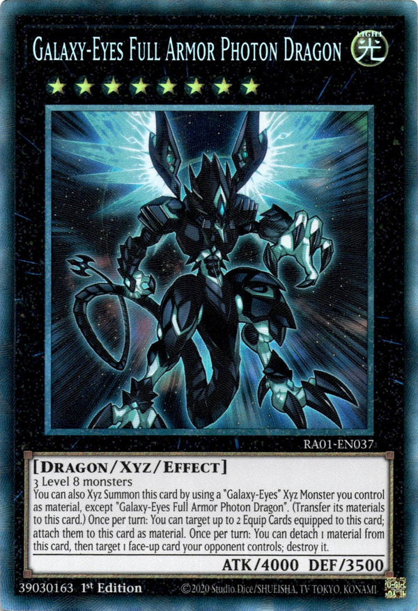 Yugioh Galaxy-Eyes Full Armor Photon Dragon RA01-EN037 Collector’s Rare NM